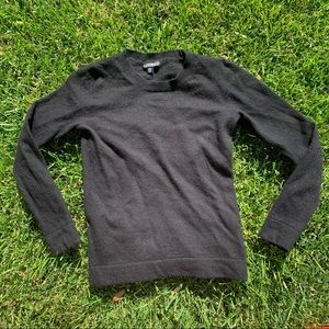 Jcrew black cotton-blend crew neck sweater